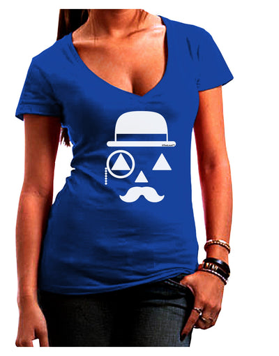 Gentleman Jack-o-lantern Juniors V-Neck Dark T-Shirt-Womens V-Neck T-Shirts-TooLoud-Royal-Blue-Juniors Fitted Small-Davson Sales