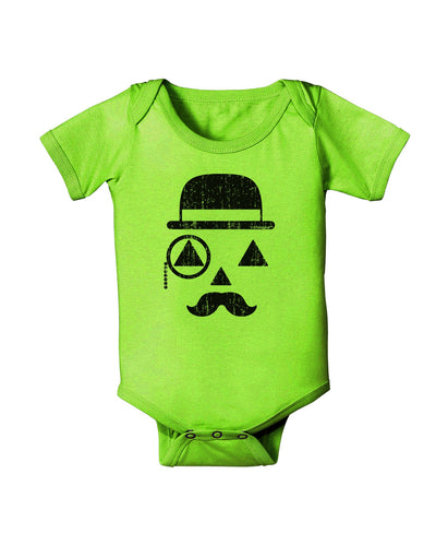 Gentleman Pumpkin Distressed Baby Romper Bodysuit-Baby Romper-TooLoud-Lime-06-Months-Davson Sales