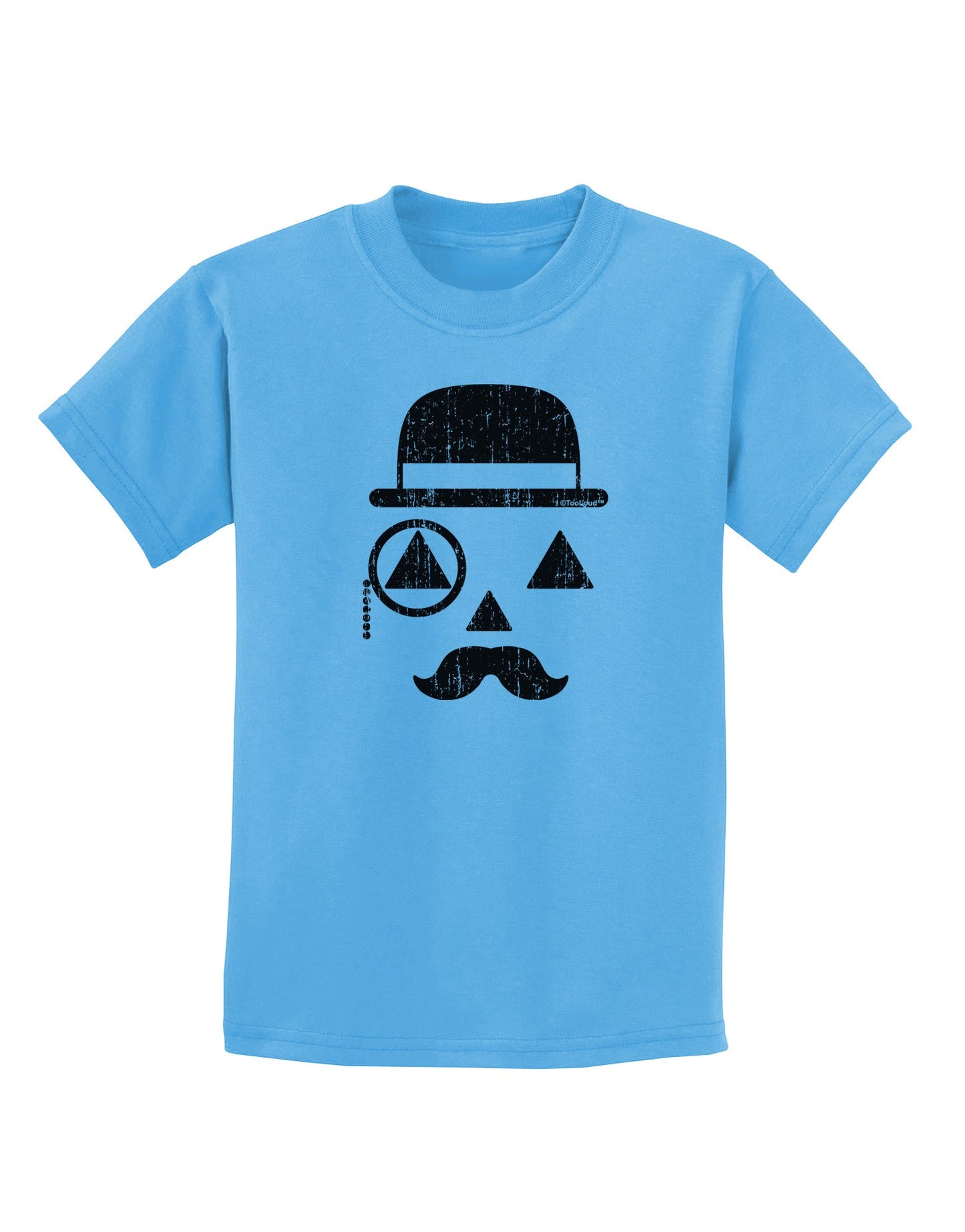 Gentleman Pumpkin Distressed Childrens T-Shirt-Childrens T-Shirt-TooLoud-Aquatic-Blue-X-Small-Davson Sales