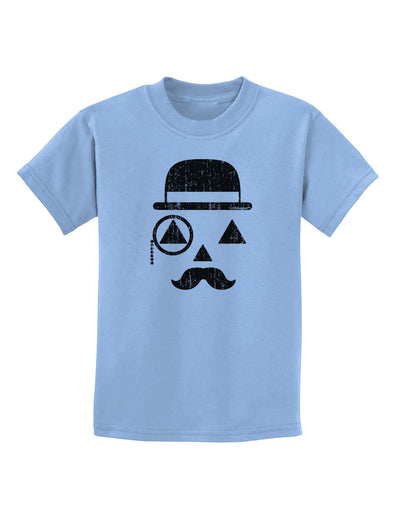 Gentleman Pumpkin Distressed Childrens T-Shirt-Childrens T-Shirt-TooLoud-Light-Blue-X-Small-Davson Sales