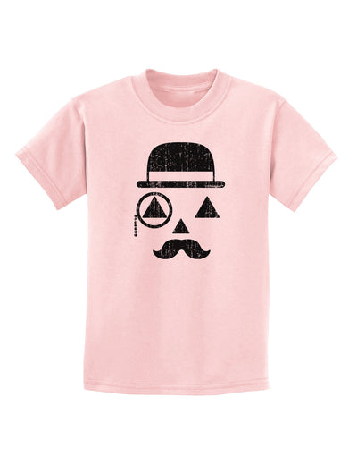 Gentleman Pumpkin Distressed Childrens T-Shirt-Childrens T-Shirt-TooLoud-PalePink-X-Small-Davson Sales