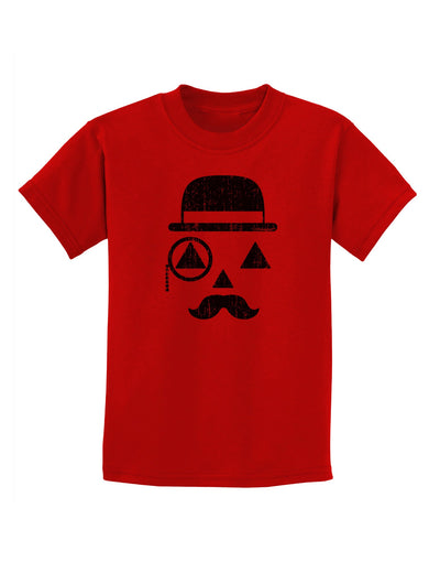 Gentleman Pumpkin Distressed Childrens T-Shirt-Childrens T-Shirt-TooLoud-Red-X-Small-Davson Sales