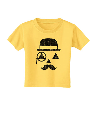 Gentleman Pumpkin Distressed Toddler T-Shirt-Toddler T-Shirt-TooLoud-Yellow-2T-Davson Sales