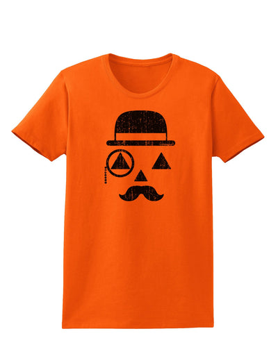 Gentleman Pumpkin Distressed Womens T-Shirt-Womens T-Shirt-TooLoud-Orange-X-Small-Davson Sales