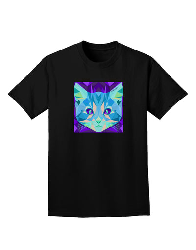 Geometric Kitty Inverted Adult Dark T-Shirt-Mens T-Shirt-TooLoud-Black-Small-Davson Sales