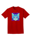 Geometric Kitty Inverted Adult Dark T-Shirt-Mens T-Shirt-TooLoud-Red-Small-Davson Sales