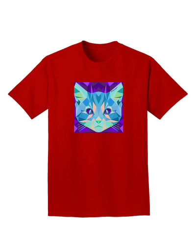 Geometric Kitty Inverted Adult Dark T-Shirt-Mens T-Shirt-TooLoud-Red-Small-Davson Sales