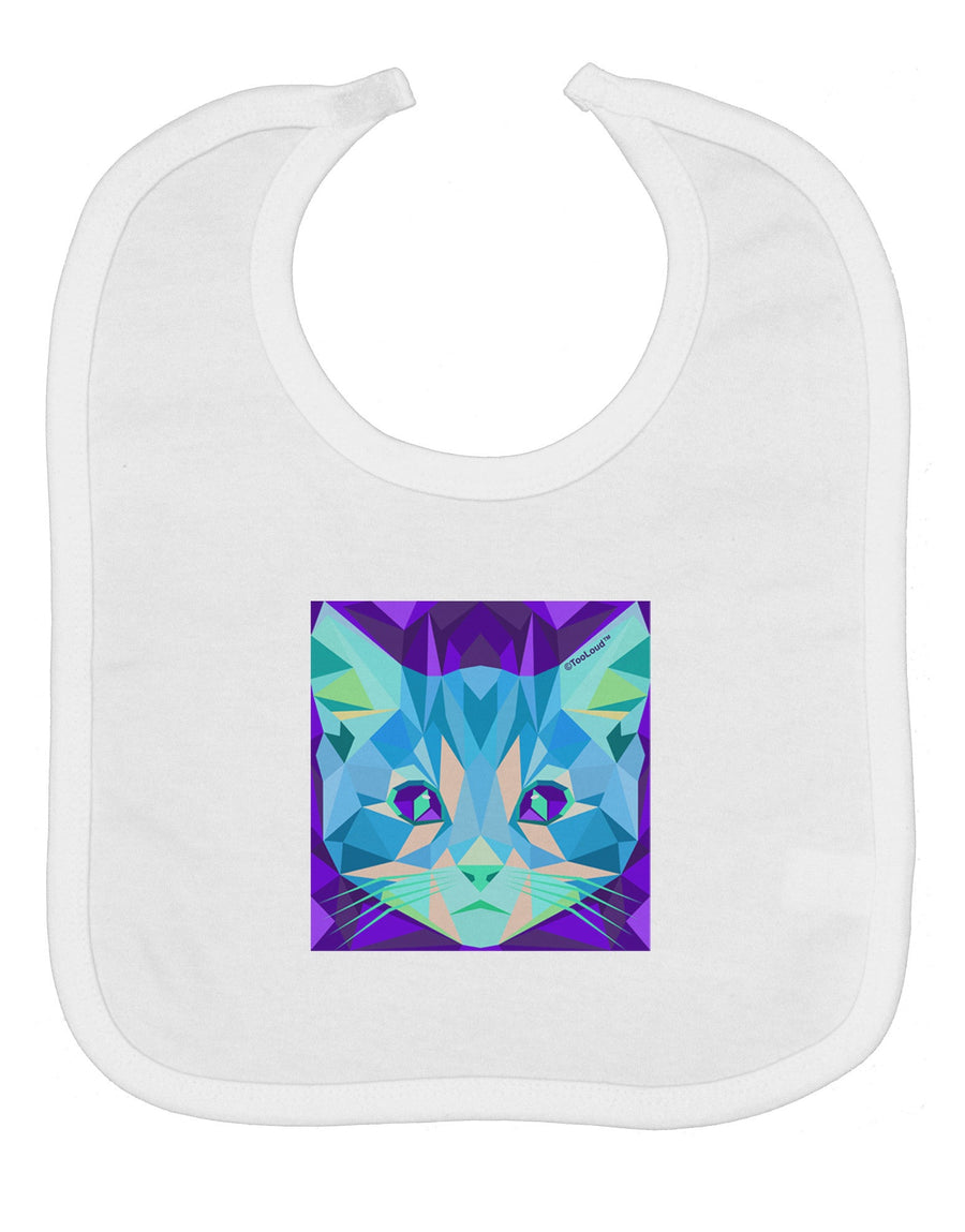 Geometric Kitty Inverted Baby Bib