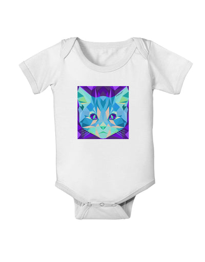 Geometric Kitty Inverted Baby Romper Bodysuit-Baby Romper-TooLoud-White-06-Months-Davson Sales