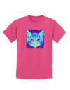 Geometric Kitty Inverted Childrens Dark T-Shirt-Childrens T-Shirt-TooLoud-Sangria-X-Small-Davson Sales