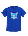 Geometric Kitty Inverted Childrens Dark T-Shirt-Childrens T-Shirt-TooLoud-Royal-Blue-X-Small-Davson Sales