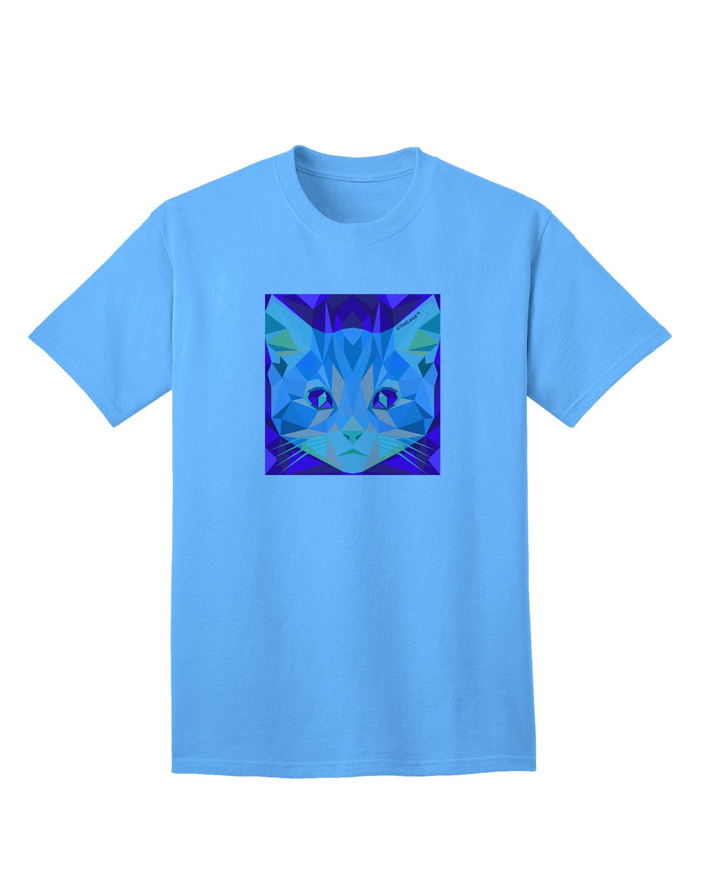 Geometric Kitty Inverted - Premium Adult T-Shirt Collection-Mens T-shirts-TooLoud-Aquatic-Blue-Small-Davson Sales