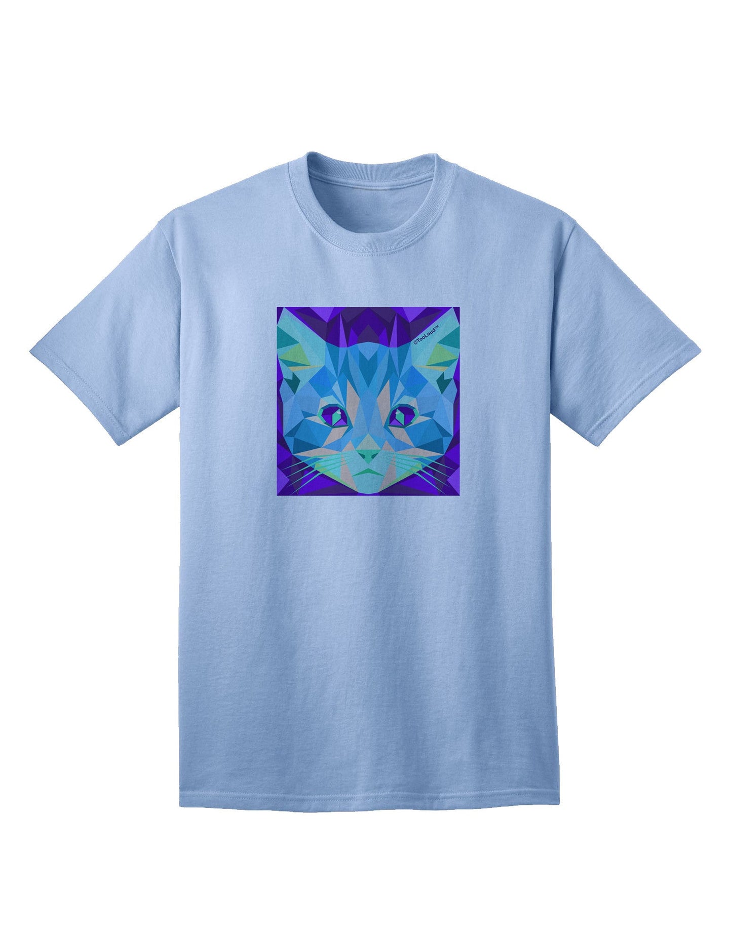 Geometric Kitty Inverted - Premium Adult T-Shirt Collection-Mens T-shirts-TooLoud-Light-Blue-Small-Davson Sales