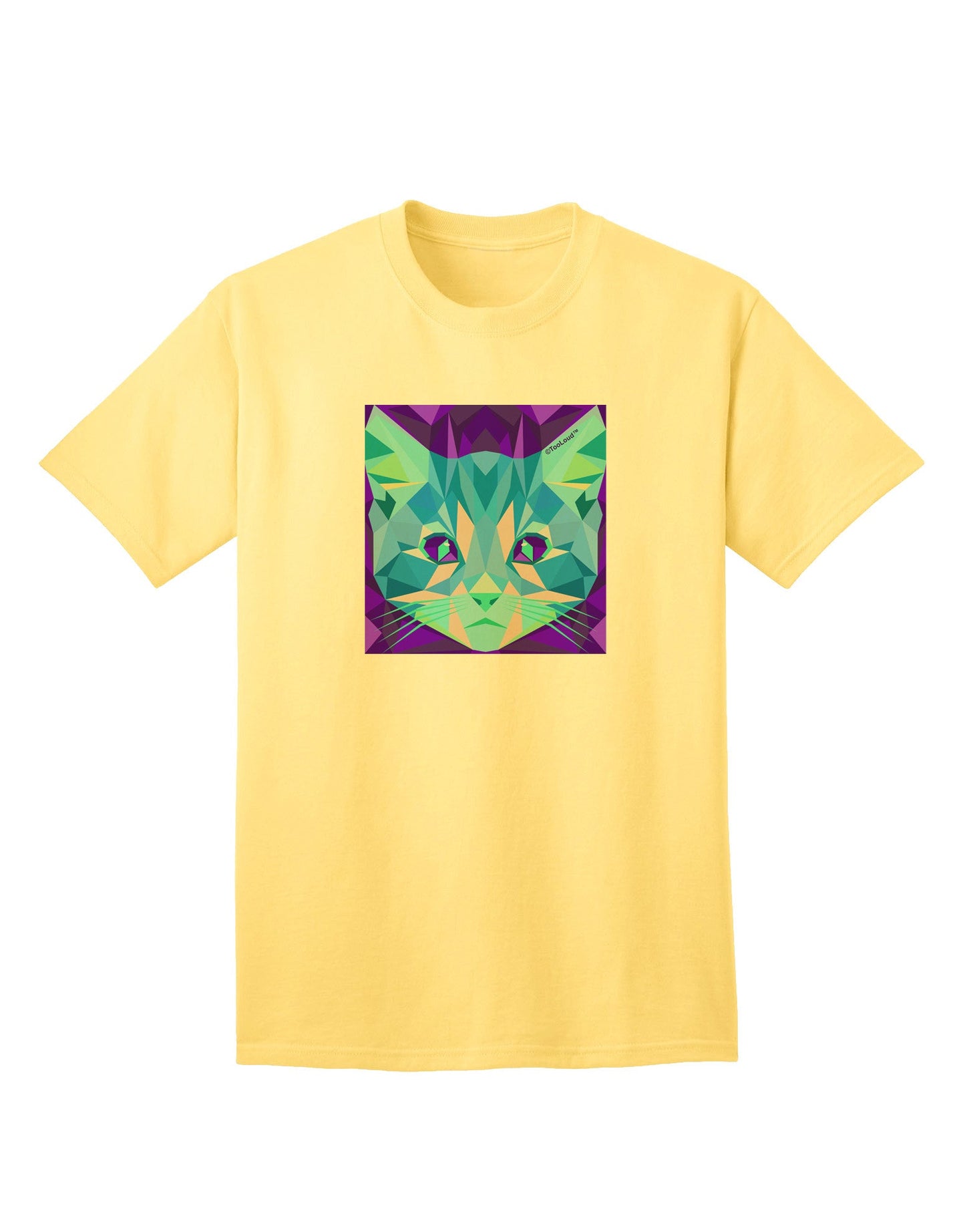 Geometric Kitty Inverted - Premium Adult T-Shirt Collection-Mens T-shirts-TooLoud-Yellow-Small-Davson Sales