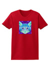 Geometric Kitty Inverted Womens Dark T-Shirt-TooLoud-Red-X-Small-Davson Sales