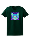 Geometric Kitty Inverted Womens Dark T-Shirt-TooLoud-Forest-Green-Small-Davson Sales