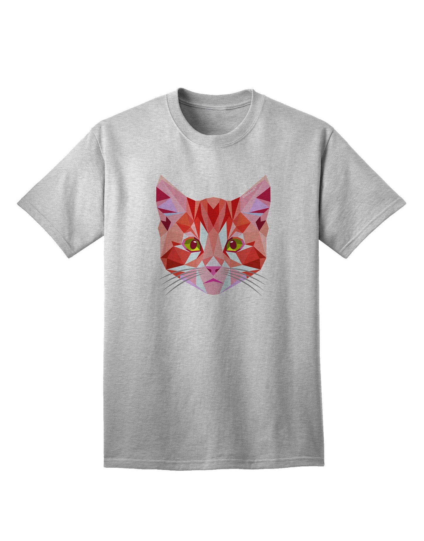 Geometric Kitty - Premium Red Adult T-Shirt for Cat Lovers-Mens T-shirts-TooLoud-AshGray-Small-Davson Sales
