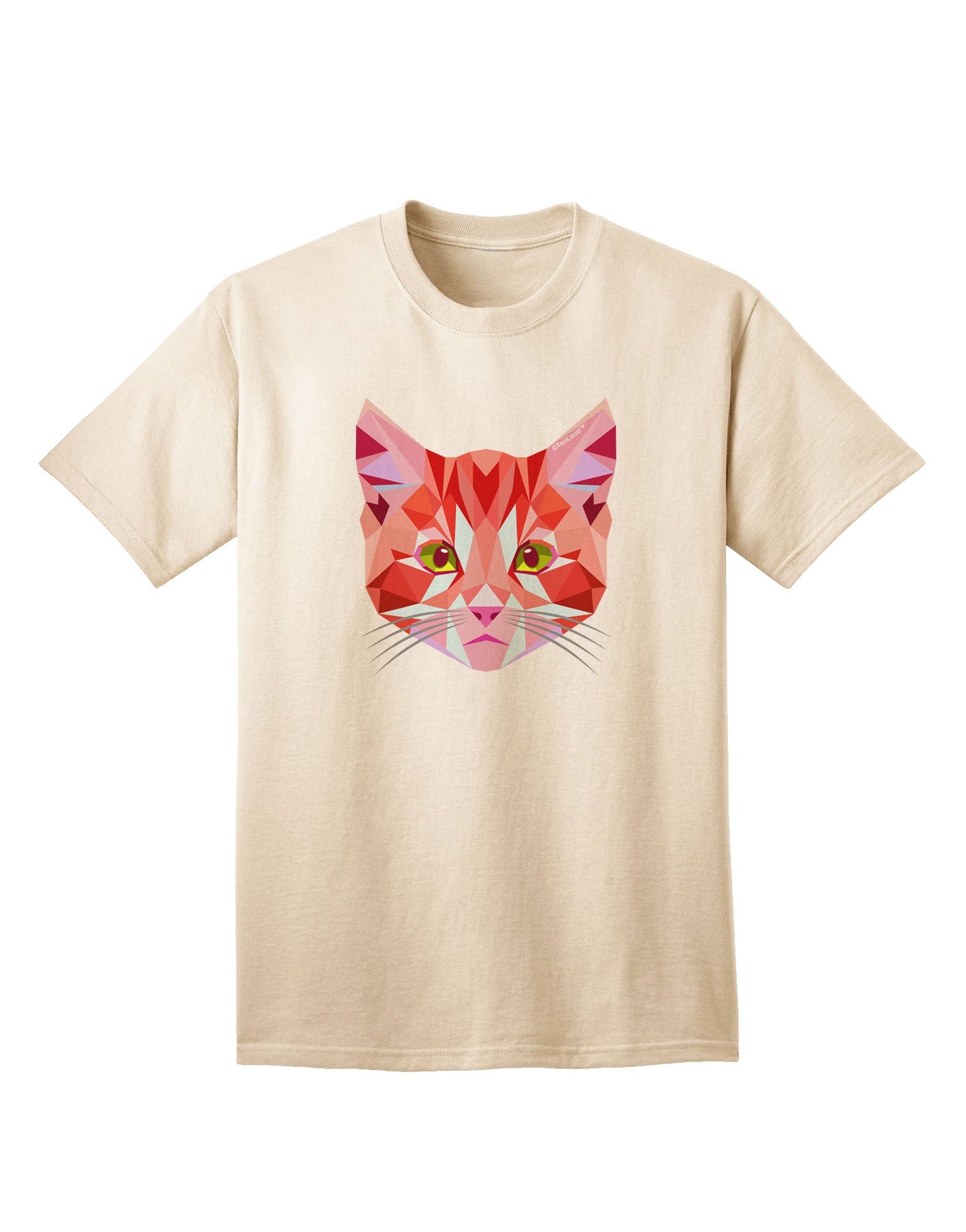 Geometric Kitty - Premium Red Adult T-Shirt for Cat Lovers-Mens T-shirts-TooLoud-Natural-Small-Davson Sales