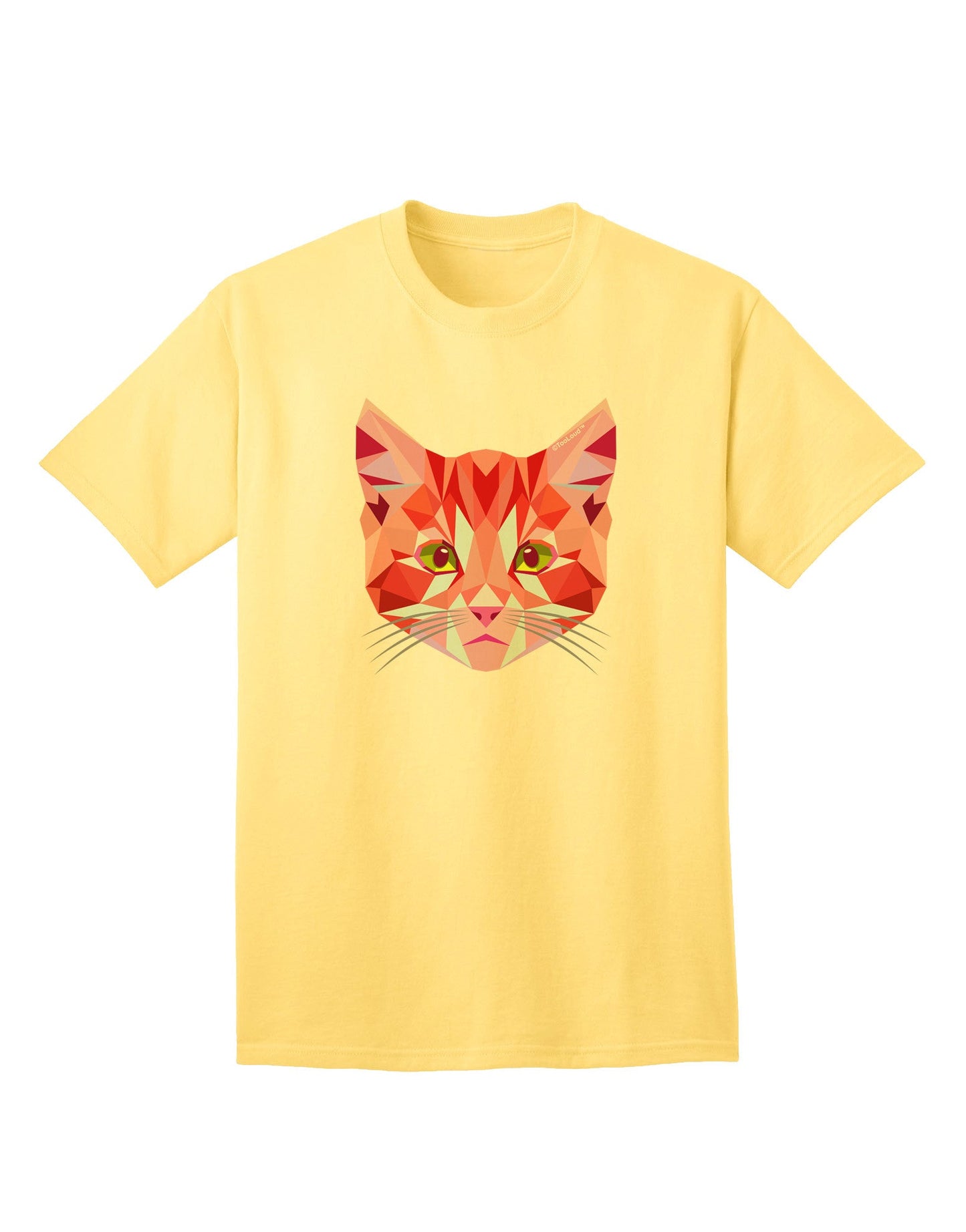 Geometric Kitty - Premium Red Adult T-Shirt for Cat Lovers-Mens T-shirts-TooLoud-Yellow-Small-Davson Sales