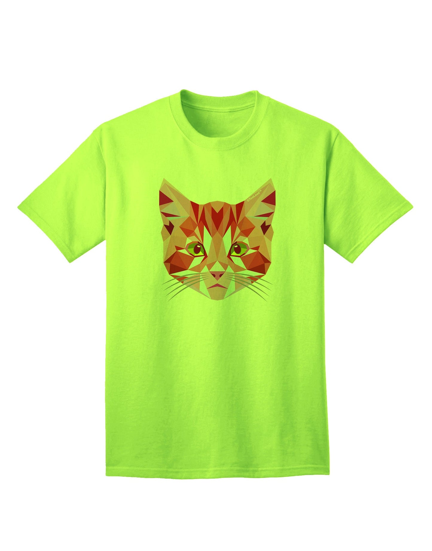 Geometric Kitty - Premium Red Adult T-Shirt for Cat Lovers-Mens T-shirts-TooLoud-Neon-Green-Small-Davson Sales