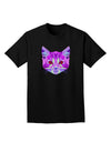 Geometric Kitty Purple Adult Dark T-Shirt-Mens T-Shirt-TooLoud-Black-Small-Davson Sales