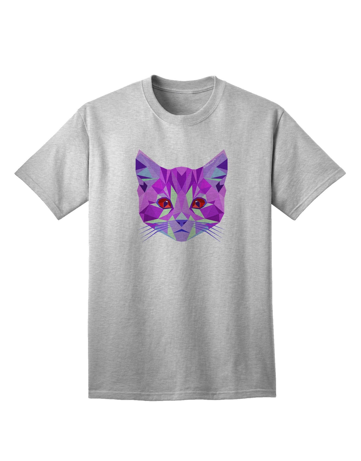 Geometric Kitty Purple Adult T-Shirt: A Contemporary Fashion Statement for Cat Lovers-Mens T-shirts-TooLoud-AshGray-Small-Davson Sales