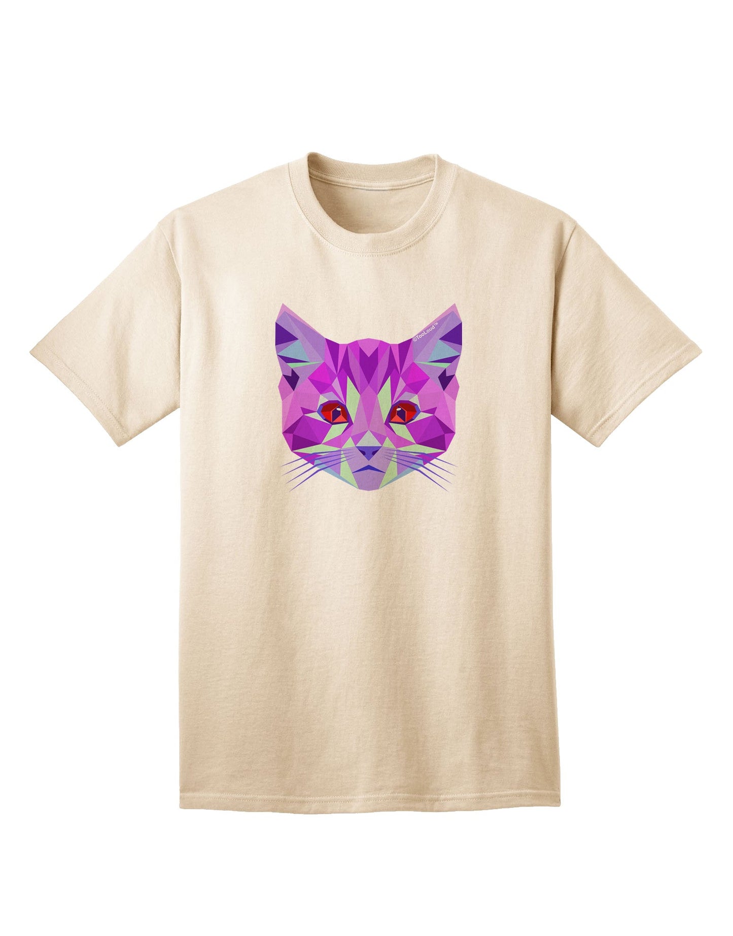 Geometric Kitty Purple Adult T-Shirt: A Contemporary Fashion Statement for Cat Lovers-Mens T-shirts-TooLoud-Natural-Small-Davson Sales