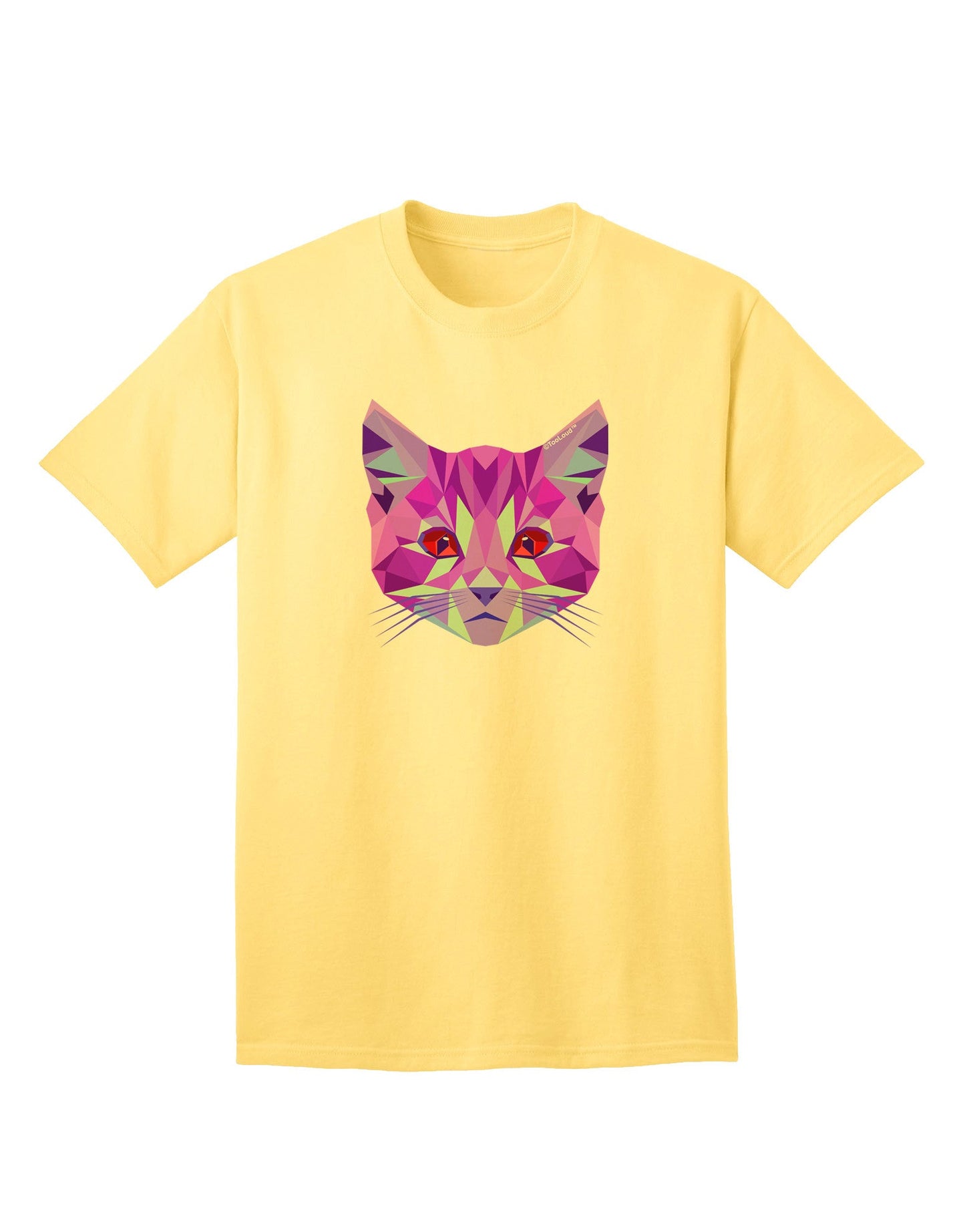 Geometric Kitty Purple Adult T-Shirt: A Contemporary Fashion Statement for Cat Lovers-Mens T-shirts-TooLoud-Yellow-Small-Davson Sales