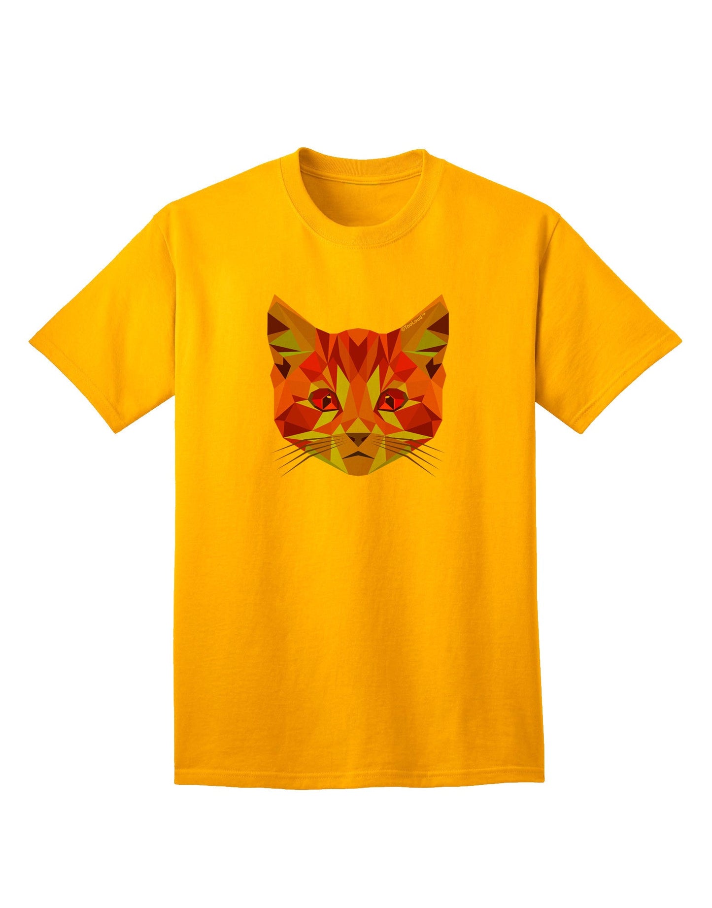 Geometric Kitty Purple Adult T-Shirt: A Contemporary Fashion Statement for Cat Lovers-Mens T-shirts-TooLoud-Gold-Small-Davson Sales