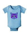 Geometric Kitty Purple Baby Romper Bodysuit-Baby Romper-TooLoud-LightBlue-06-Months-Davson Sales