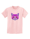 Geometric Kitty Purple Childrens T-Shirt-Childrens T-Shirt-TooLoud-PalePink-X-Small-Davson Sales