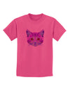 Geometric Kitty Purple Childrens T-Shirt-Childrens T-Shirt-TooLoud-Sangria-X-Small-Davson Sales