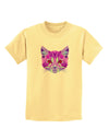 Geometric Kitty Purple Childrens T-Shirt-Childrens T-Shirt-TooLoud-Daffodil-Yellow-X-Small-Davson Sales
