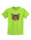 Geometric Kitty Purple Childrens T-Shirt-Childrens T-Shirt-TooLoud-Lime-Green-X-Small-Davson Sales