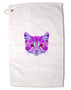 Geometric Kitty Purple Premium Cotton Golf Towel - 16 x 25 inch-Golf Towel-TooLoud-16x25"-Davson Sales