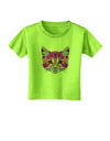 Geometric Kitty Purple Toddler T-Shirt-Toddler T-Shirt-TooLoud-Lime-Green-2T-Davson Sales