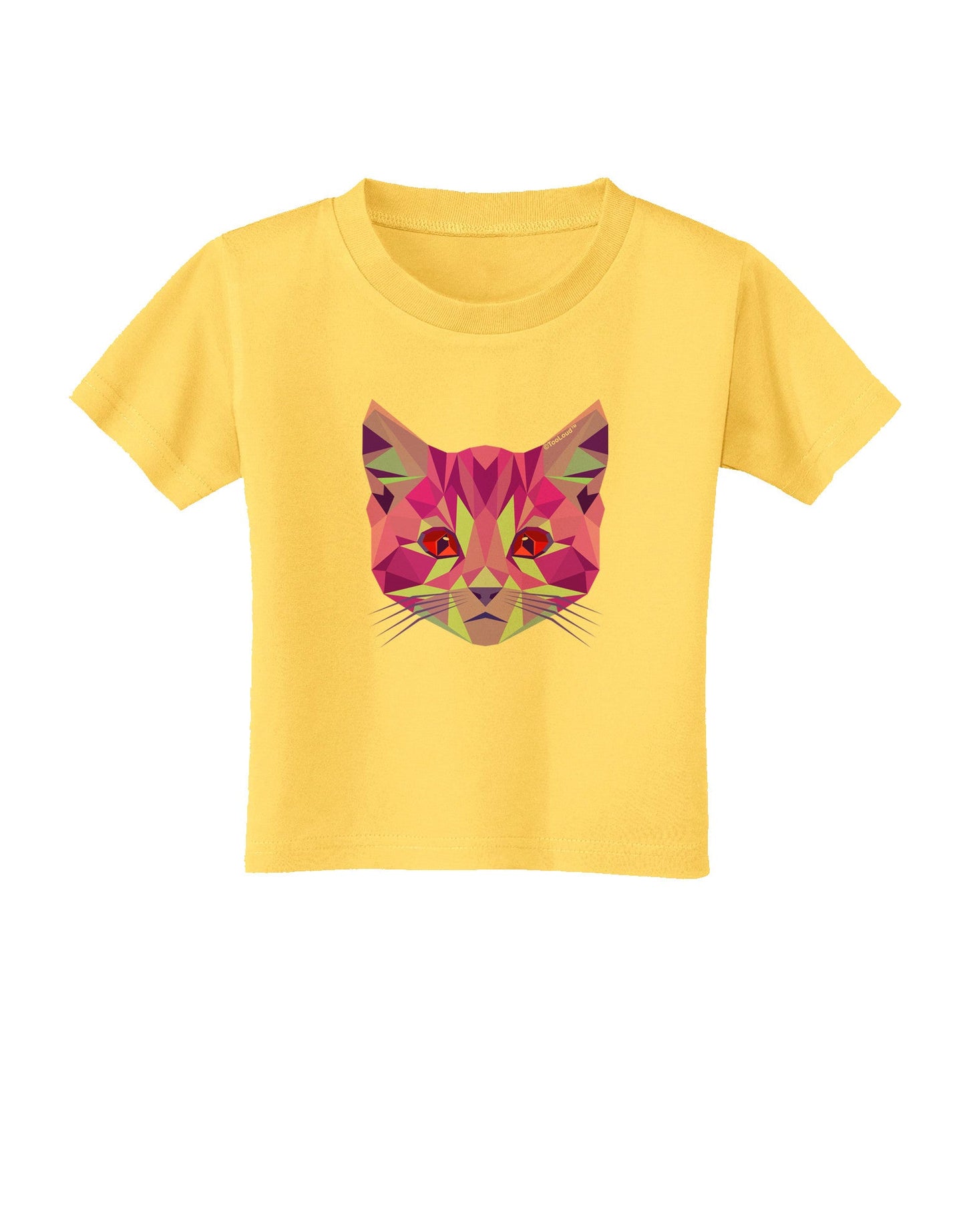 Geometric Kitty Purple Toddler T-Shirt-Toddler T-Shirt-TooLoud-Yellow-2T-Davson Sales