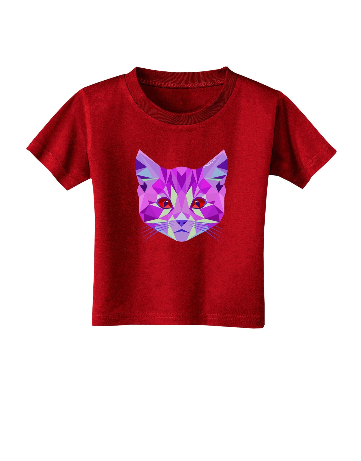 Geometric Kitty Purple Toddler T-Shirt Dark-Toddler T-Shirt-TooLoud-Red-2T-Davson Sales