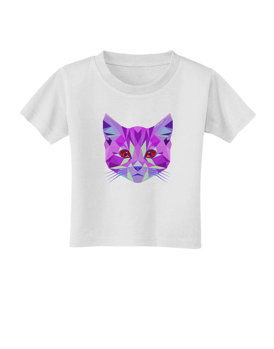 Geometric Kitty Purple Toddler T-Shirt-Toddler T-Shirt-TooLoud-White-2T-Davson Sales