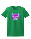 Geometric Kitty Purple Womens Dark T-Shirt-TooLoud-Kelly-Green-X-Small-Davson Sales