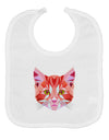 Geometric Kitty Red Baby Bib