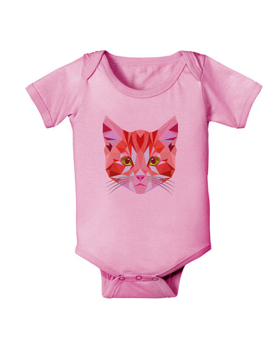 Geometric Kitty Red Baby Romper Bodysuit-Baby Romper-TooLoud-Pink-06-Months-Davson Sales