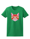 Geometric Kitty Red Womens Dark T-Shirt-TooLoud-Kelly-Green-X-Small-Davson Sales