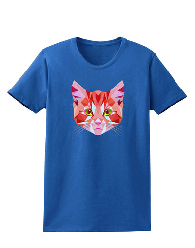 Geometric Kitty Red Womens Dark T-Shirt-TooLoud-Royal-Blue-X-Small-Davson Sales