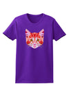 Geometric Kitty Red Womens Dark T-Shirt-TooLoud-Purple-X-Small-Davson Sales