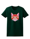 Geometric Kitty Red Womens Dark T-Shirt-TooLoud-Forest-Green-Small-Davson Sales