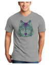 Geometric Wolf Head Adult V-Neck T-shirt by TooLoud-Mens V-Neck T-Shirt-TooLoud-HeatherGray-Small-Davson Sales