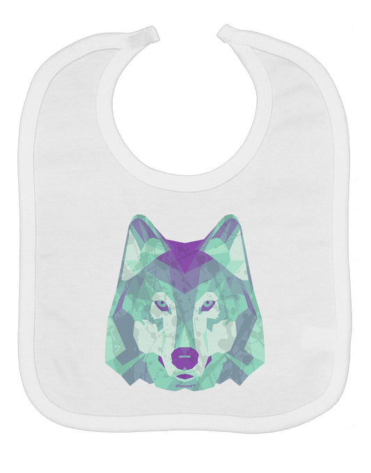 Geometric Wolf Head Baby Bib by TooLoud