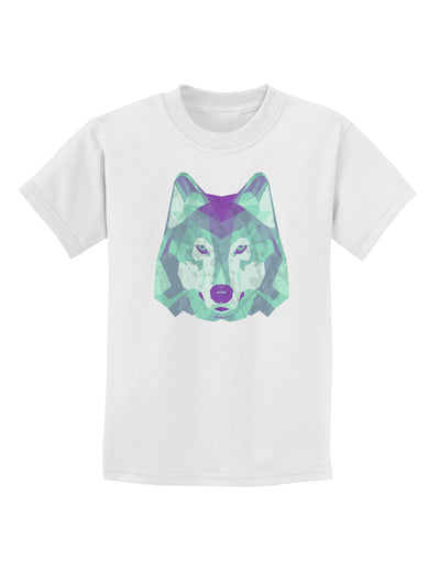 Geometric Wolf Head Childrens T-Shirt by TooLoud-Childrens T-Shirt-TooLoud-White-X-Small-Davson Sales