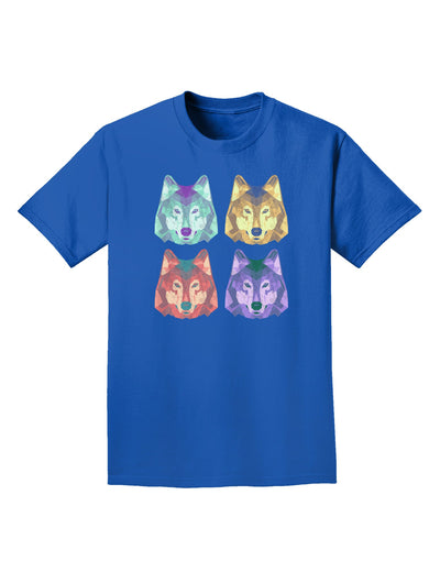 Geometric Wolf Head Pop Art Adult Dark T-Shirt-Mens T-Shirt-TooLoud-Royal-Blue-Small-Davson Sales